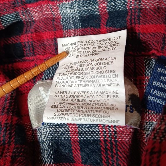 Wrangler Wrancher Mens Large Flannel Shirt Red Plaid Western Pearl Snap Cowboy - Picture 9 of 14